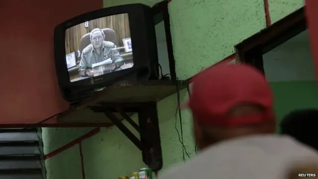 Cuba"s President Raul Castro speaks during a television broadcast in Havana December 17, 2014.