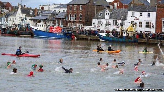 Weymouth's Christmas Day Harbour Swim