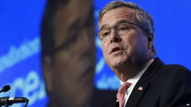 In this Nov. 20, 2014, file photo, former Florida Gov. Jeb Bush gives the keynote address at the National Summit on Education Reform in Washington.