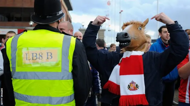 Sunderland fan dressed as a horse