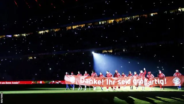 Bayern Munich celebtrate with their fans