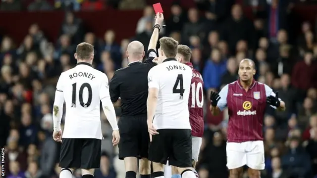 Gabriel Agbonlahor is given a red card