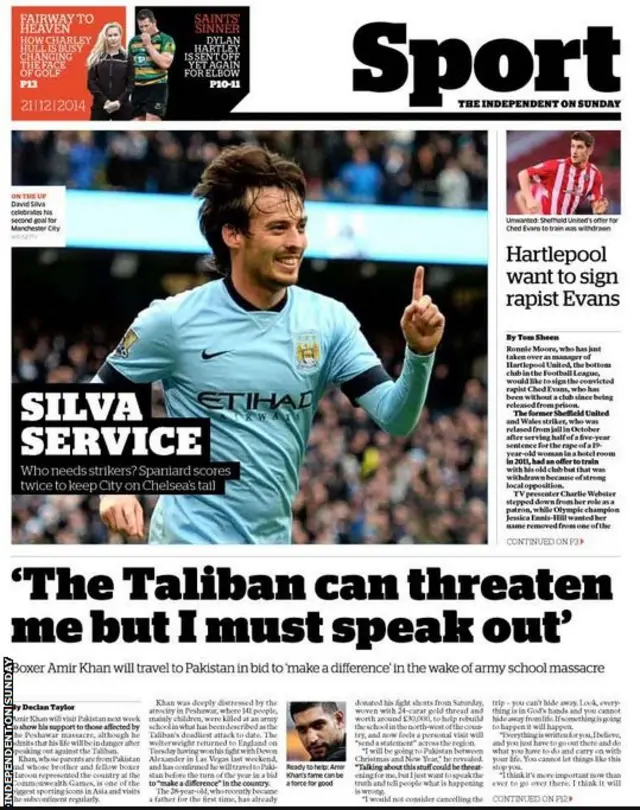 Independent on Sunday back page