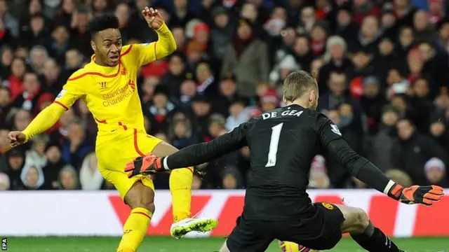 Liverpool forward Raheem Sterling and Manchester United goalkeeper David De Gea