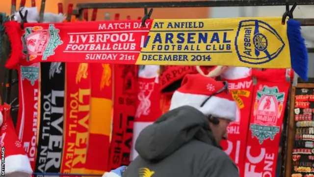 Liverpool v Arsenal side-by-side scarf