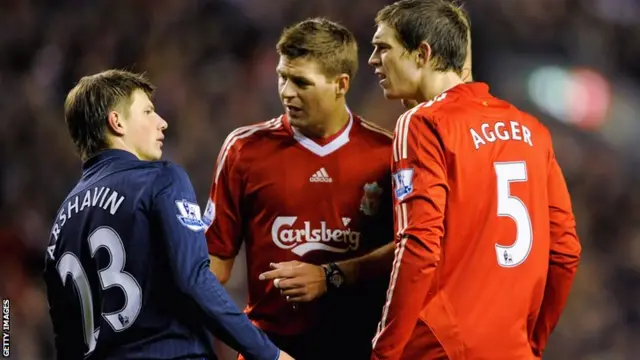 Arshavin, Steven Gerrard, Daniel Agger