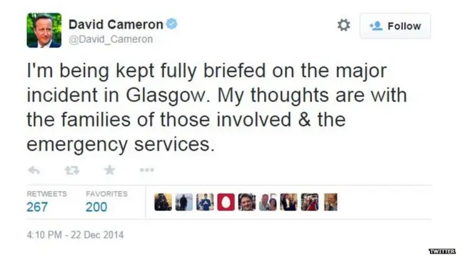 Screengrab of David Cameron's tweet