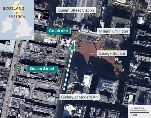 map of crash scene