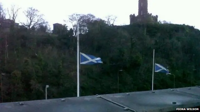 flags at half mast