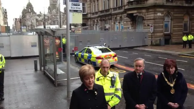 First Minister Nicola Sturgeon at the crash site