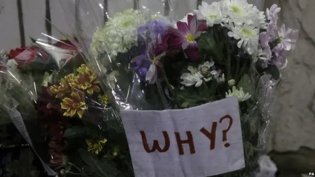 Floral tribute at the scene