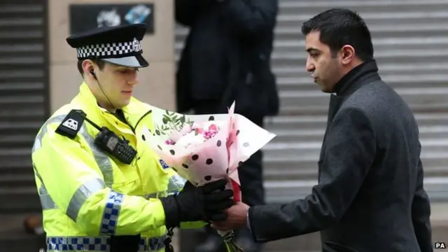 Humza Yousaf at George Square scene