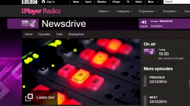 BBC Radio Scotland's Newsdrive programme