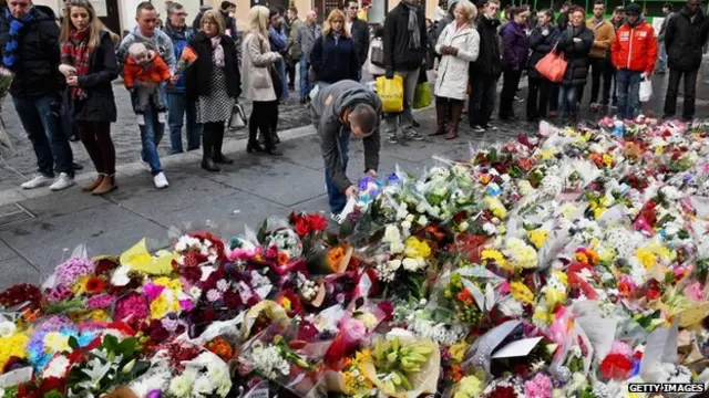 Floral tributes near George Square crash scene