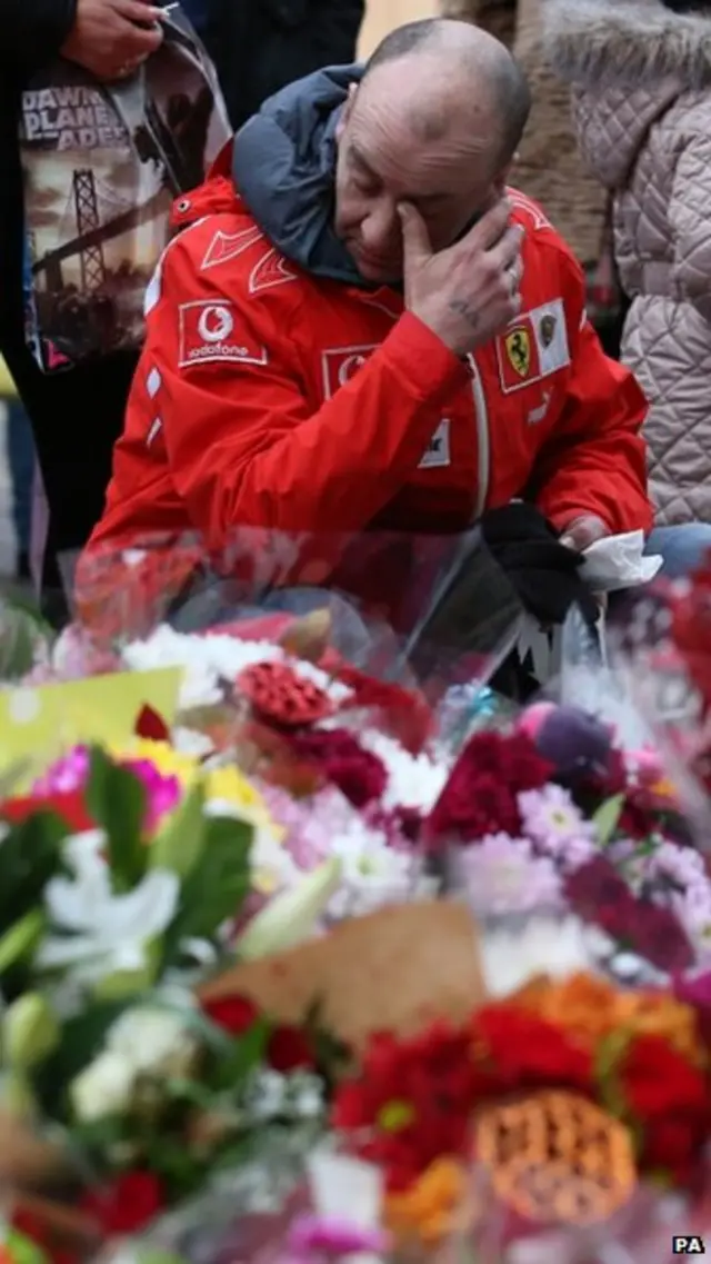 Floral tributes at George Square