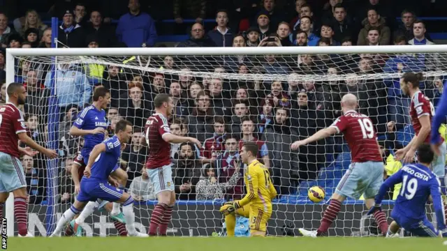 John Terry scores for Chelsea against West Ham United