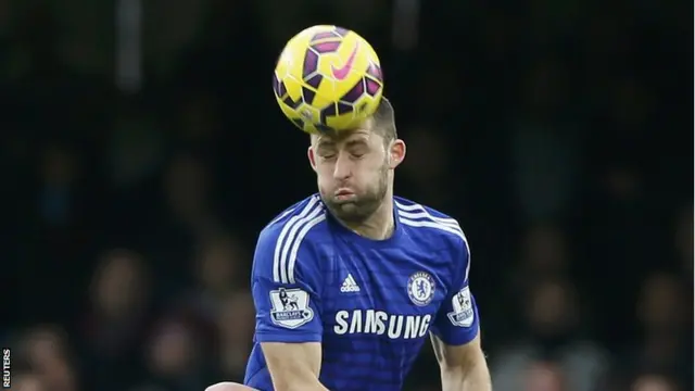 Gary Cahill climbs for the ball