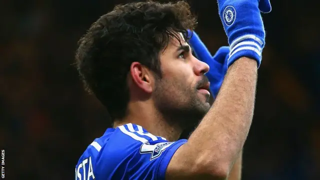 Diego Costa celebrates his side's second goal