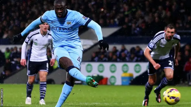 Yaya Toure scores Manchester City's second goal