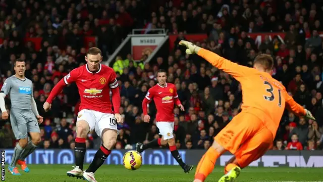 Wayne Rooney scores for Manchester United