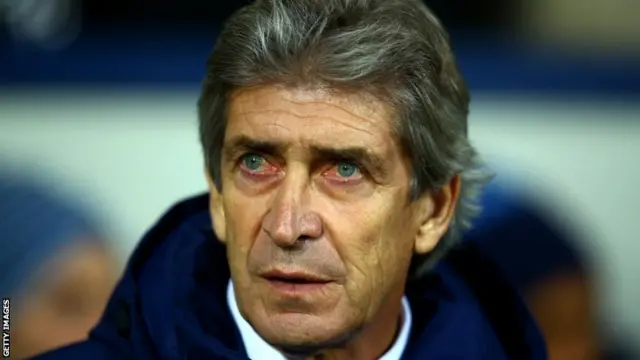 Manuel Pellegrini looks on