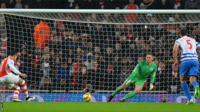 Alexis Sanchez misses a penalty