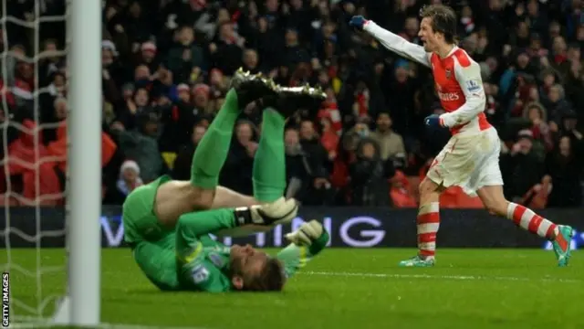 Tomas Rosicky celebrates