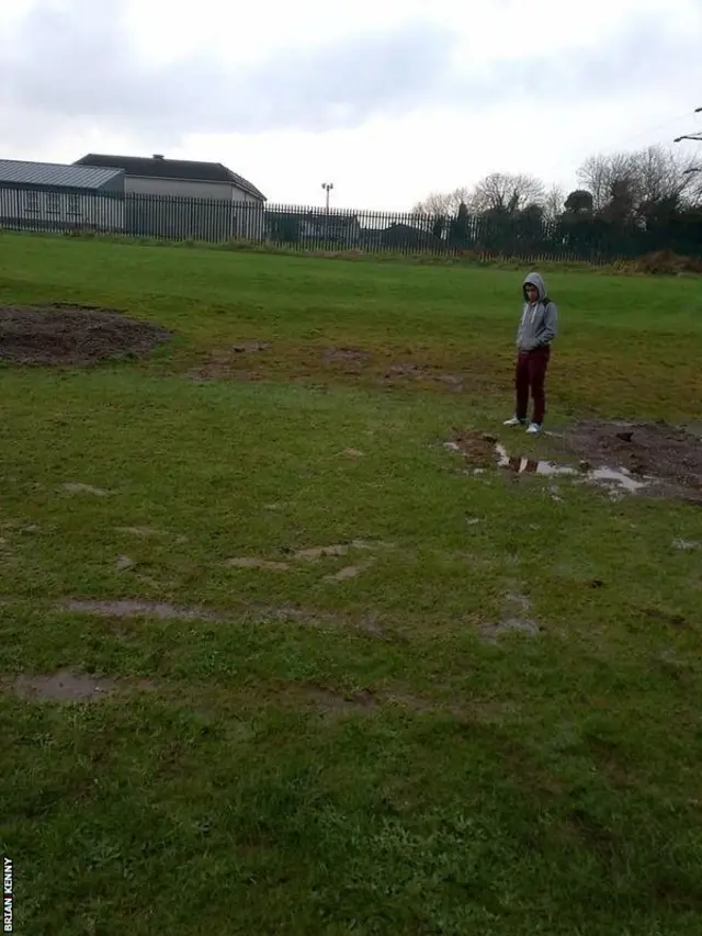 Muddy pitch