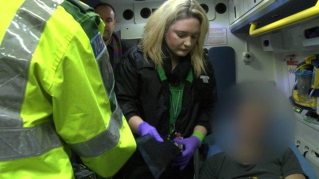 Paramedics attend drunken man