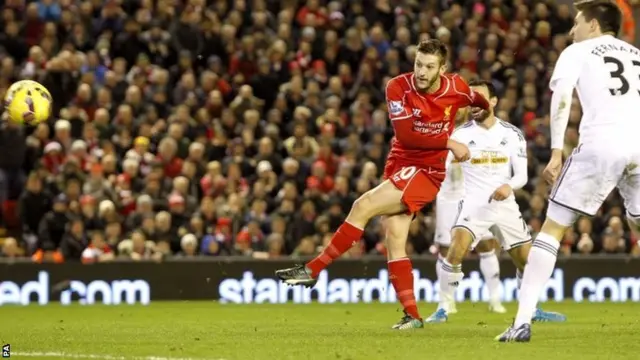 Adam Lallana shoots