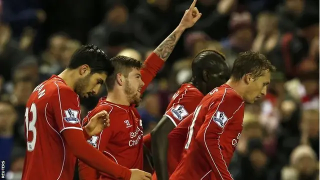 Alberto Moreno celebrates