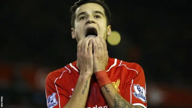 Philippe Coutinho reacts