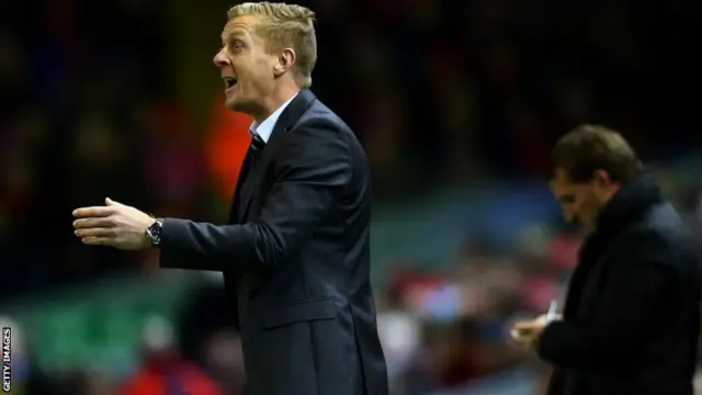 Garry Monk on the touchline