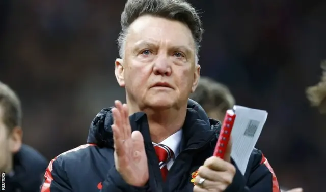 Louis Van Gaal applauds at full-time