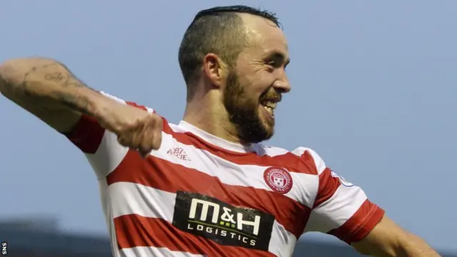 Dougie Imrie celebrates scoring for Hamilton