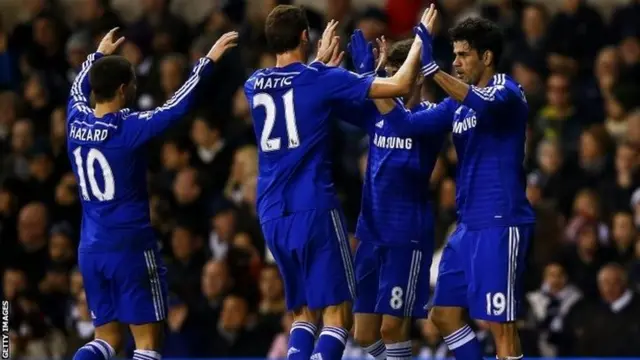 Chelsea players celebrate