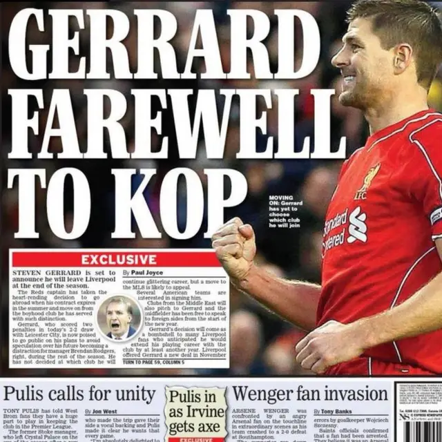 Daily Express back page