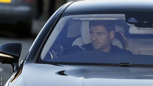 Steven Gerrard arrives at training