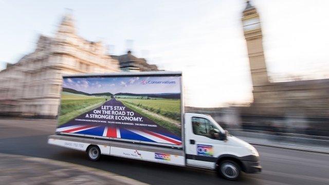 Campaign van outside Houses of Parliament