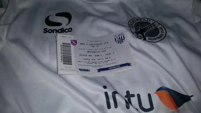 Gateshead ticket and shirt