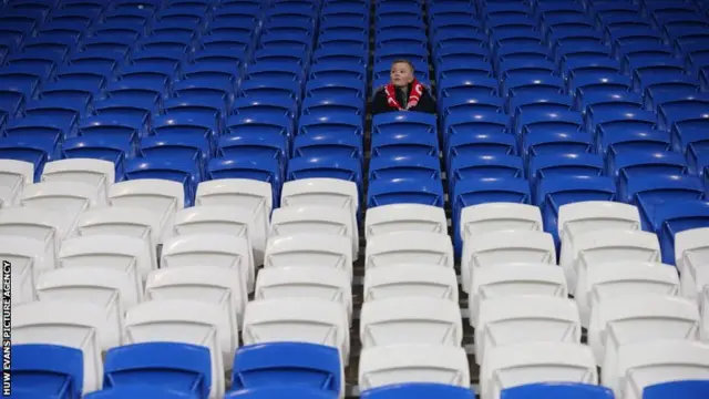 Lone fan at Cardiff City Stadium