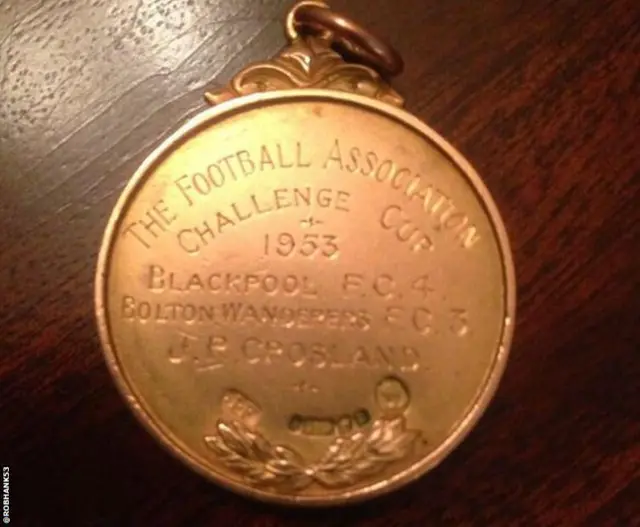 Rob Hankinson Blackpool FA Cup medal