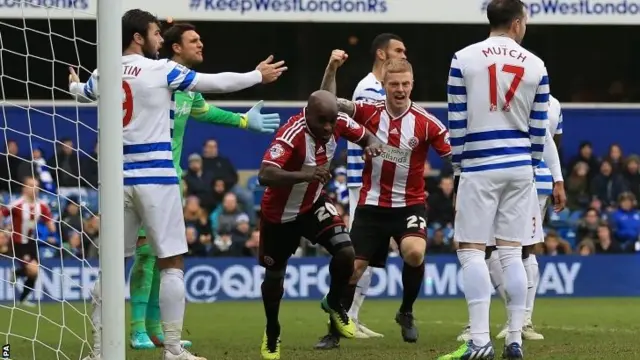 Sheffield United celebrate at Loftus Road