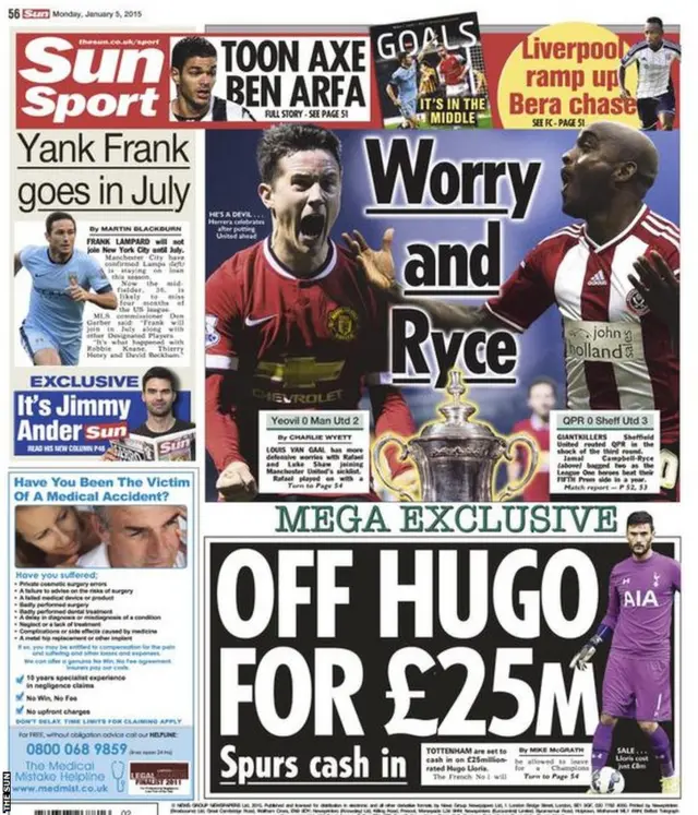 Monday's The Sun backpage