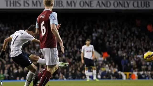 Erik Lamela scores for Spurs against Burnley last month