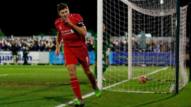 Steven Gerrard books Liverpool's place in round four of the FA Cup with both goals in their 2-1 win at AFC Wimbledon