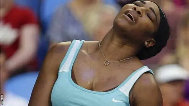 Serena Williams feels the pain during her Hopman Cup defeat against Eugenie Bouchard