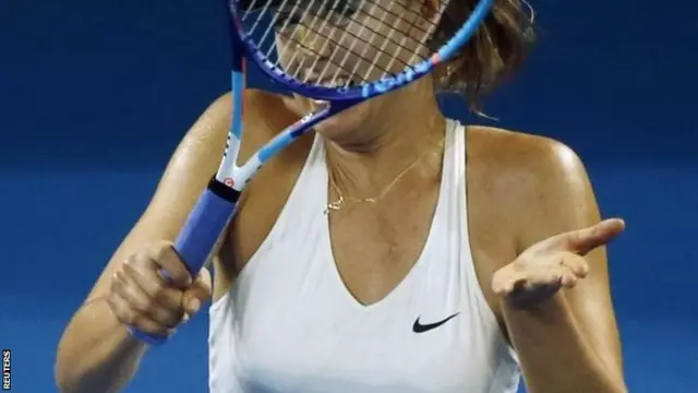 Maria Sharapova during her opening victory at the Brisbane International