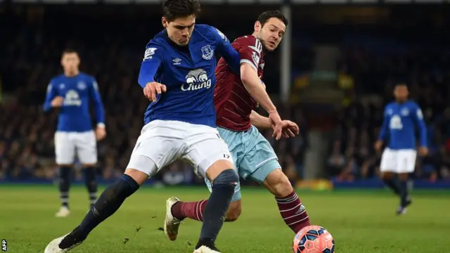 Jarvis and Besic battle for the ball