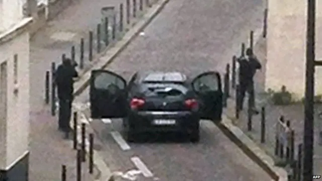 The purported gunmen behind the Charlie Hebdo attack face police